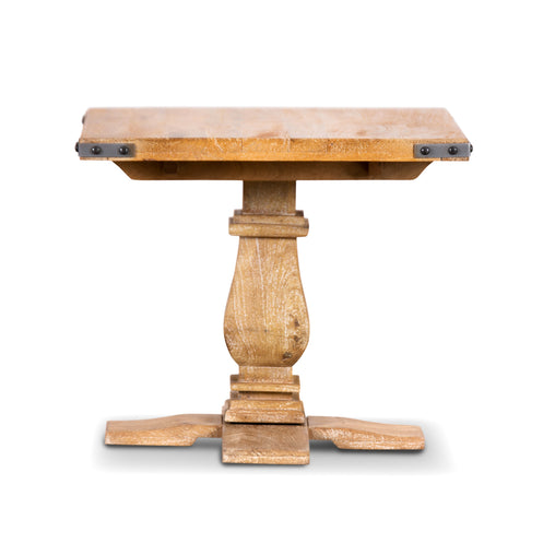 Gloriosa Lamp Side Sofa Table 70cm Pedestal Solid Mango Timber Wood - Honey Wash - ozily