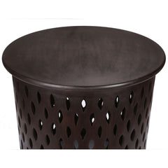 Pansy  Wooden Round 50cm Side Table Sofa End Tables - Brown - ozily