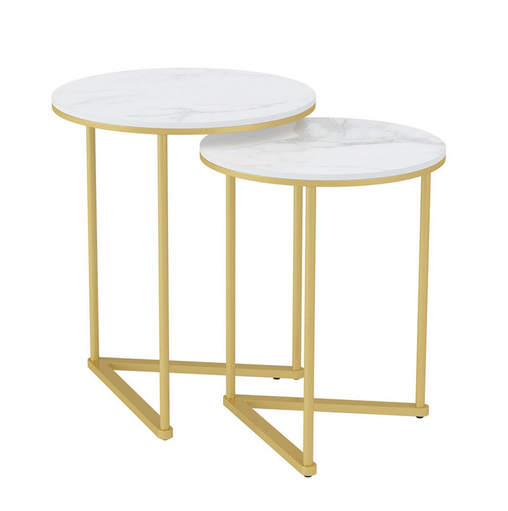 Interior Ave - Nala Gold Nested Side Table Set - ozily