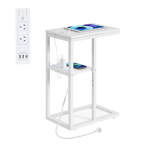 Casadiso Bedside Table with Integrated Power Board - White (Casadiso Mintaka Pro) - ozily