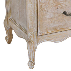 4 Pcs Bedroom Suite Oak Wood Plywood Veneer White Washed Finish in King Size - ozily