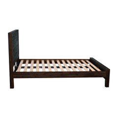 4 Pieces Bedroom Suite in Solid Wood Veneered Acacia Construction Timber Slat Double Size Chocolate Colour Bed, Bedside Table & Dresser - ozily