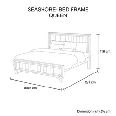 4 Pieces Bedroom Suite Queen Size Silver Brush in Acacia Wood Construction Bed, Bedside Table & Dresser - ozily