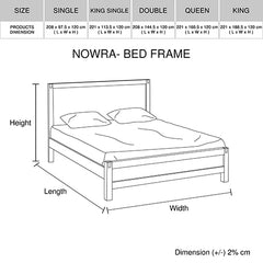 Bed Frame King Single Size in Solid Wood Veneered Acacia Bedroom Timber Slat in Oak - ozily