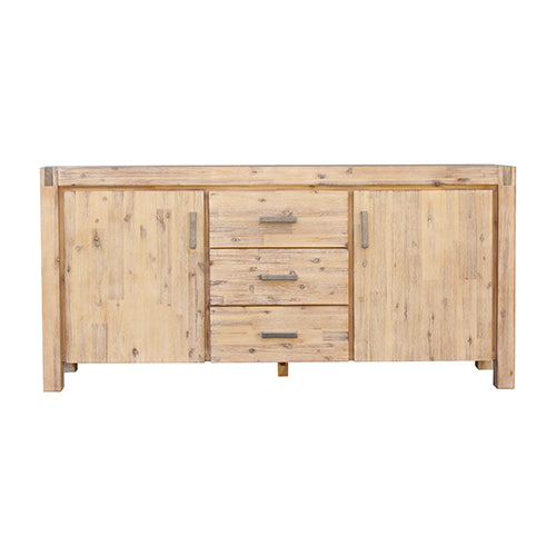 Buffet Sideboard in Oak Colour Constructed with Solid Acacia Wooden Frame Storage Cabinet with Drawers - ozily