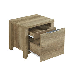 Bedside Table 2 drawers Storage Table Night Stand MDF in Oak - ozily