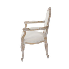 Medium Size Oak Wood White Washed Finish Arm Chair Dining Set - ozily