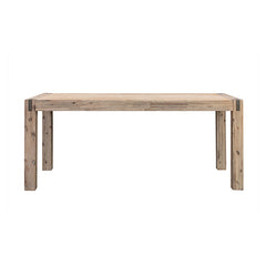 Dining Table with Solid and Veneered Acacia Large Size Wooden Base in Oak Colour - ozily
