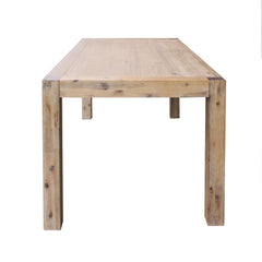 Dining Table 210cm Large Size with Solid Acacia Wooden Base in Oak Colour - ozily