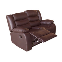 3+2+1 Seater Recliner Sofa In Faux Leather Lounge Couch in Brown - ozily