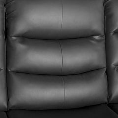 3+1+1 Seater Recliner Sofa In Faux Leather Lounge Couch in Black - ozily