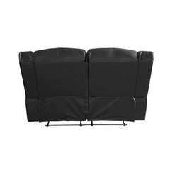 3+2 Seater Recliner Sofa In Faux Leather Lounge Couch in Black - ozily