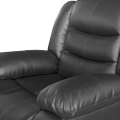 3+2+1 Seater Recliner Sofa In Faux Leather Lounge Couch in Black - ozily