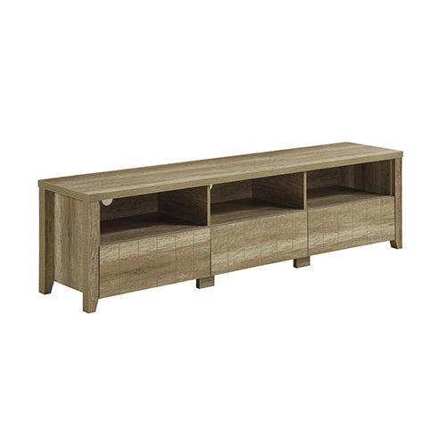 TV Cabinet 3 Storage Drawers with Shelf Natural Wood like MDF Entertainment Unit in Oak Colour - ozily