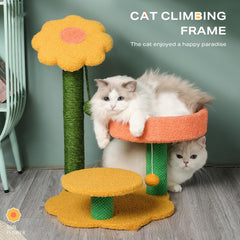 Sun flower cat climbing frame cat scratching post toy - ozily