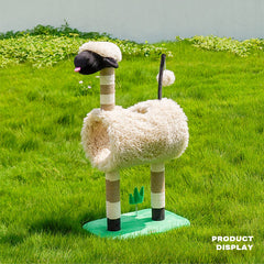 Sheep Cat Tree Tower Scratching Post Scratcher Cats Condo House Cat Tunnel Bed - ozily