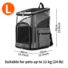 LIFEBEA Cat Pet Carrier Backpack - Dog Puppy Travel Space Carrier Bag - Intimate Design & Easy Access for Pets - Breathable & Soft Backpacks - Ideal Use for Outdoor Trip (L) - ozily