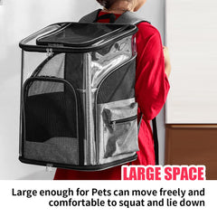 LIFEBEA Cat Pet Carrier Backpack - Dog Puppy Travel Space Carrier Bag - Intimate Design & Easy Access for Pets - Breathable & Soft Backpacks - Ideal Use for Outdoor Trip (L) - ozily