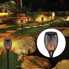 10 Pack Solar Torch Lights 96 LED Flickering Lighting Dancing Flame Garden Lamp - ozily