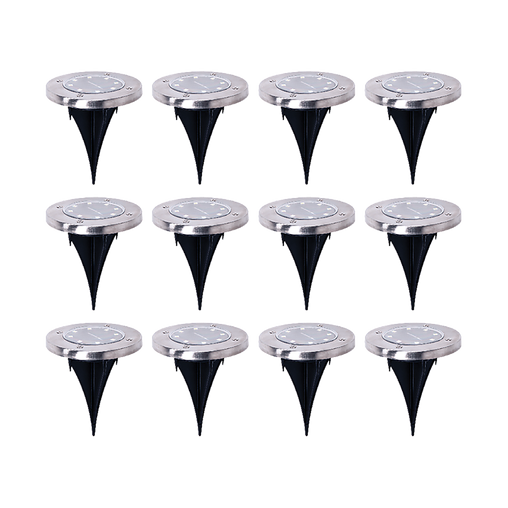 12x Solar Powered LED Buried Inground Recessed Light Garden Outdoor Deck Path - ozily