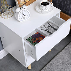 Wooden Bedside Table 2 Drawers Cabinet Storage Night Stand - ozily