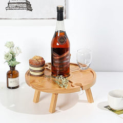 Outdoor Picnic Table Wooden Portable Folding Mini Wine Rack Picnic Table - ozily