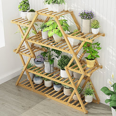 Bamboo Multilayer Flower Plant Bonsai Rack Shelf Stand Porch Lawn Patio - ozily