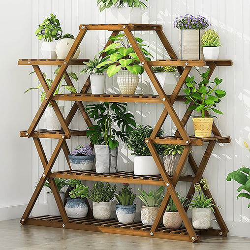 Bamboo Multilayer Flower Plant Bonsai Rack Shelf Stand Porch Lawn Patio - ozily