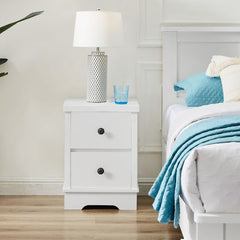 Margaux White Coastal Style Bedside Table - ozily