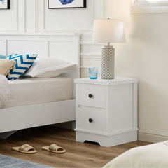 Margaux White Coastal Style Bedside Table - ozily