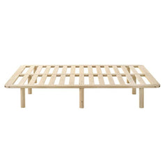 Platform Bed Base Frame Wooden Natural King Pinewood - ozily