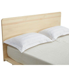 Natural Solid Wood Bed Frame Bed Base with Headboard King Single - ozily