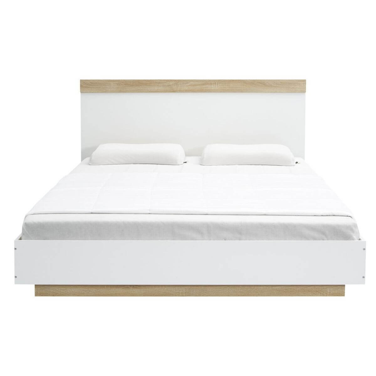 Aiden Industrial Contemporary White Oak Bed Frame - Double - ozily