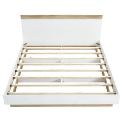 Aiden Industrial Contemporary White Oak Bed Frame - Double - ozily