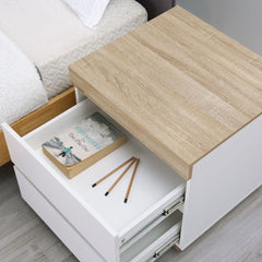 Ashley Coastal White Wooden Bedside Table - ozily
