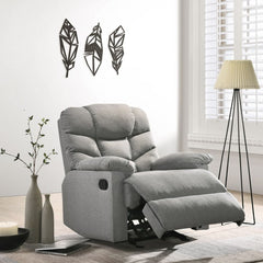 Rocking Recliner Chair Swing Glider Light Grey Fabric - ozily