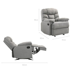 Rocking Recliner Chair Swing Glider Light Grey Fabric - ozily