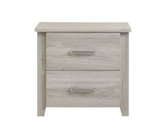 2 Drawers Bedside Table In White Oak - ozily