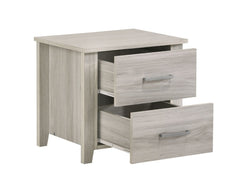 2 Drawers Bedside Table In White Oak - ozily