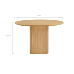 Tate 4 Seater Column Dining Table in Natural - ozily