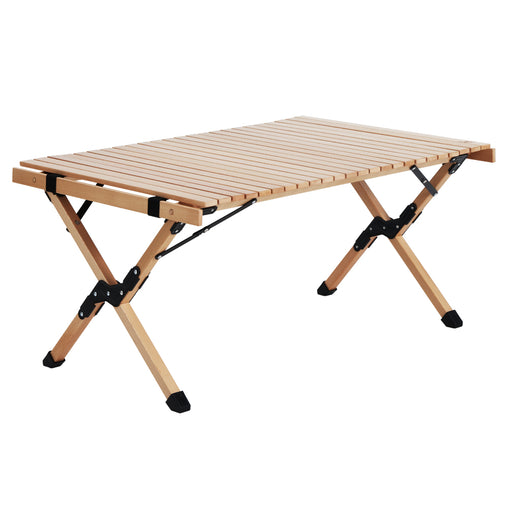 Gardeon Outdoor Furniture Wooden Egg Roll Picnic Table Camping Desk 90CM - ozily