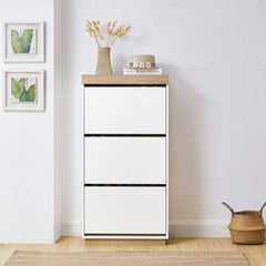 Aiden Coastal White Oak Small Shoe Cabinet Furniture > Living Room V80-CPA-SSC0836-WOK Online Furniture