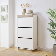 Aiden Coastal White Oak Small Shoe Cabinet Furniture > Living Room V80-CPA-SSC0836-WOK Online Furniture