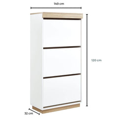 Aiden Coastal White Oak Small Shoe Cabinet Furniture > Living Room V80-CPA-SSC0836-WOK Online Furniture