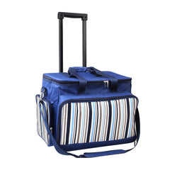 Alfresco 6 Person Picnic Bag Trolley Set - Blue - ozily