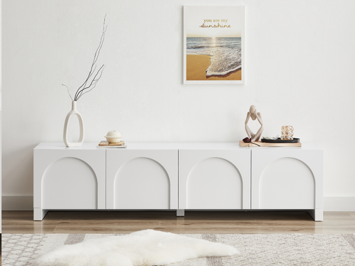 Arch TV Unit 180cm Entertainment Centers & TV Stands ARH-TV180-WHT Online Furniture