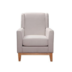 Armchair in Beige Colour Lounge Accent Chair Upholstered Fabric with Wooden leg - ozily
