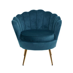 Armchair Lounge Chair Accent Retro Armchairs Lounge Shell Velvet Navy Furniture UPHO-5002-VEL-NA Online Furniture