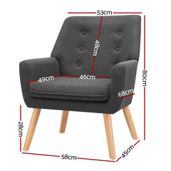 Armchair Tub Single Dining Chair - ozily