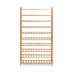 Artiss 10-Tier Bamboo Shoe Rack Wooden Shelf Stand Storage Organizer - ozily